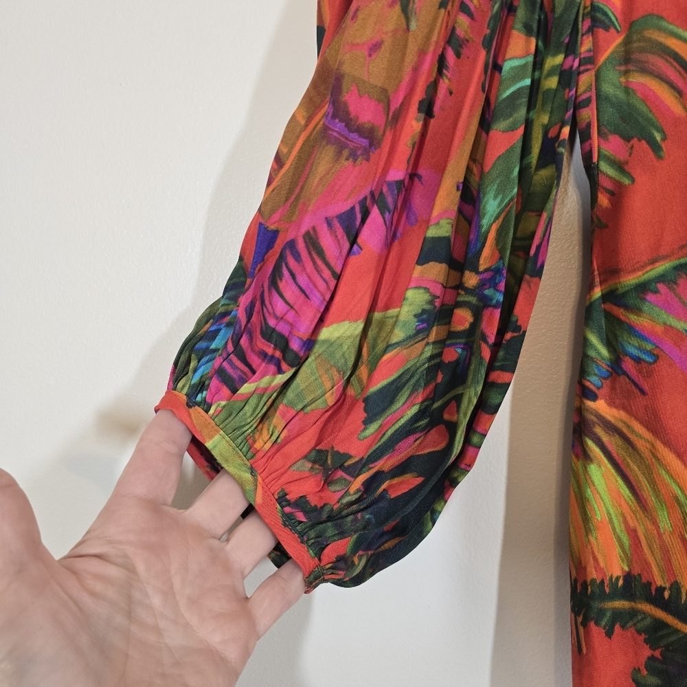 NWT Farm Rio Urban Jungle Multi Color Midi Dress Small - Picture 9 of 14